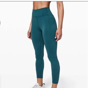 Lululemon Movement Tight 25” High-Waisted Leggings in Evelin Bremuda Teal 4
